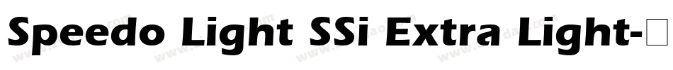 Speedo Light SSi Extra Light字体转换